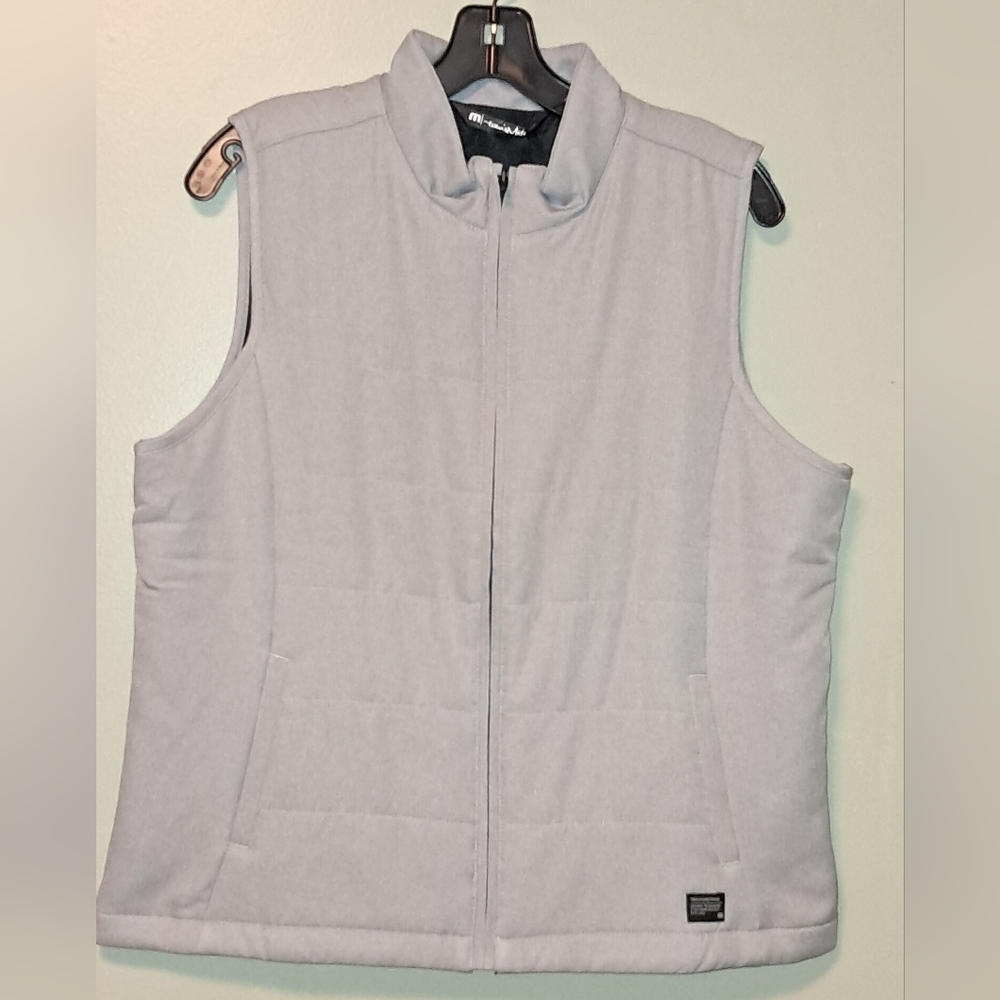 NWT Travis Mathew Women's W-Dash Heather Sleet Gray Full Zip Golf Vest Size Med